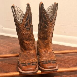 Laredo Brown Leather Detail Boots